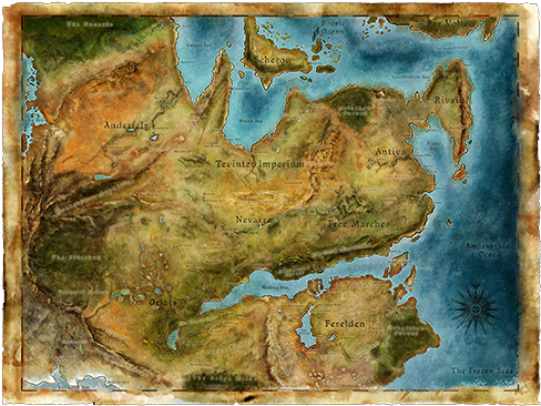 Dragon Age карта мира Тедаса